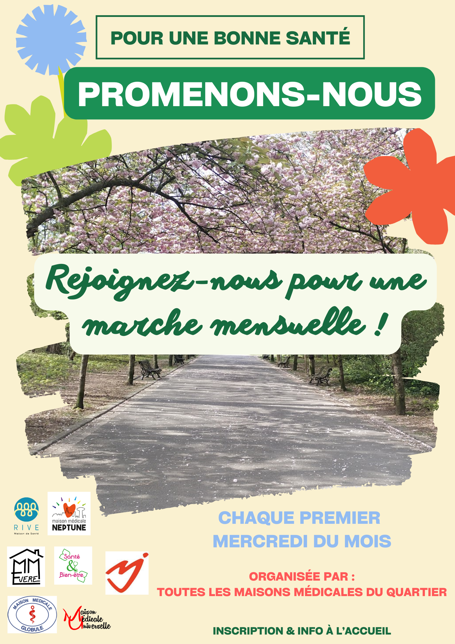 Envie de marcher en toute sécurité et de rencontrer des habitants du quartier ?   Rejoignez-nous pour partager des moments agréables et découvrir de belles promenades dans les environs.